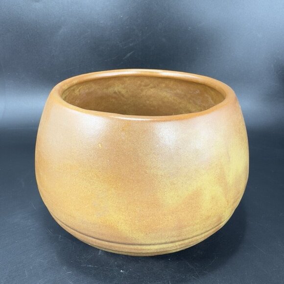 Vintage Footed Flower Pot Planter Bowl Pottery Brown Glaze MCM Decorative Decor - Picture 11 of 14